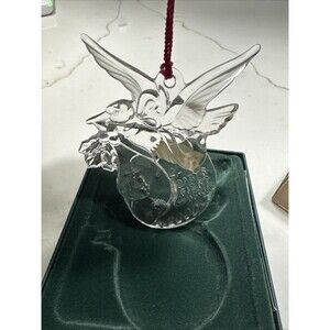 Waterford 2000 BABY'S FIRST CHRISTMAS Crystal Stork Ornament & Box Marquis